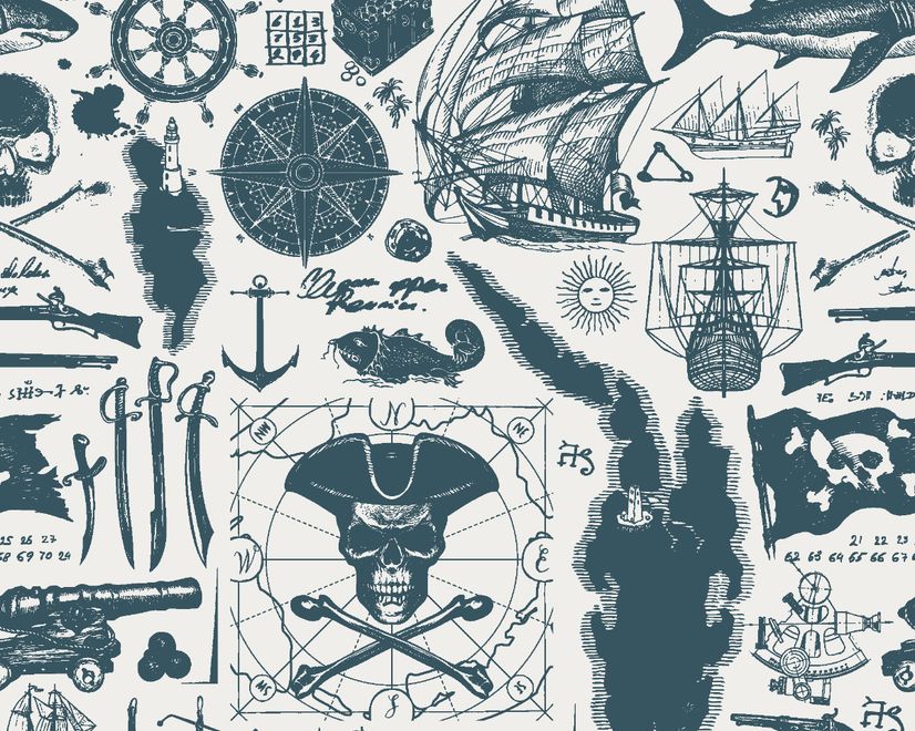 Sailor Map Adventure Kids Wallpaper Mural