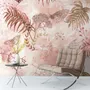 Pink Leaf and Blossom Wallpaper Mural