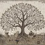 Ancient Roman Garden Tree With Mosaic Art Wallpaper Mural 