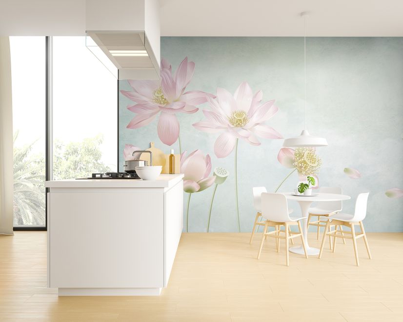 Light Pink Lotus Flower Wallpaper Mural