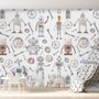 Kids Watercolor Robot Wallpaper Mural