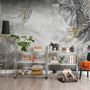 Monochrome Grunge Leaf with Splash Wallpaper Mural