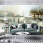 Watercolor Style Botanical Landscape Wallpaper Mural