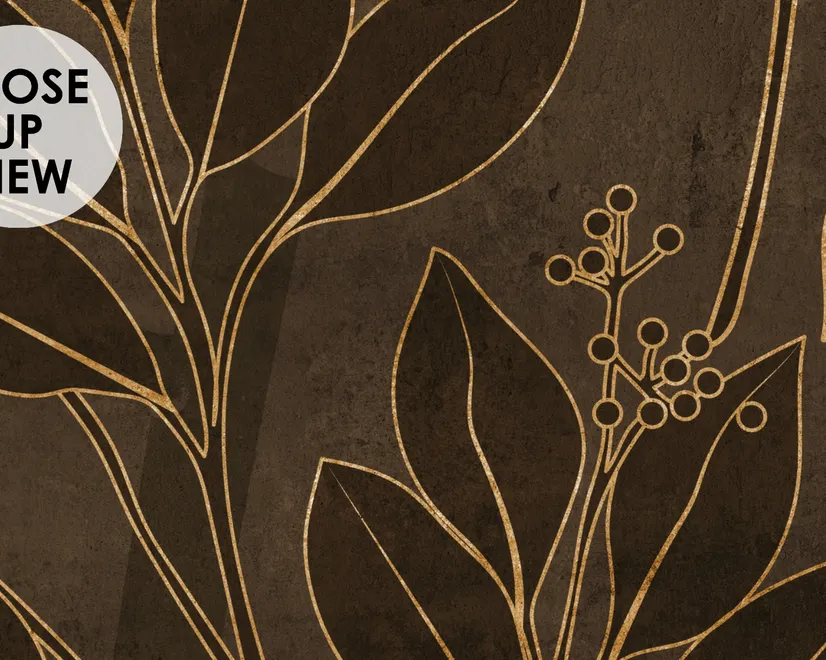 Dark Navy Peony Floral Drawing Art Wallpaper Mural
