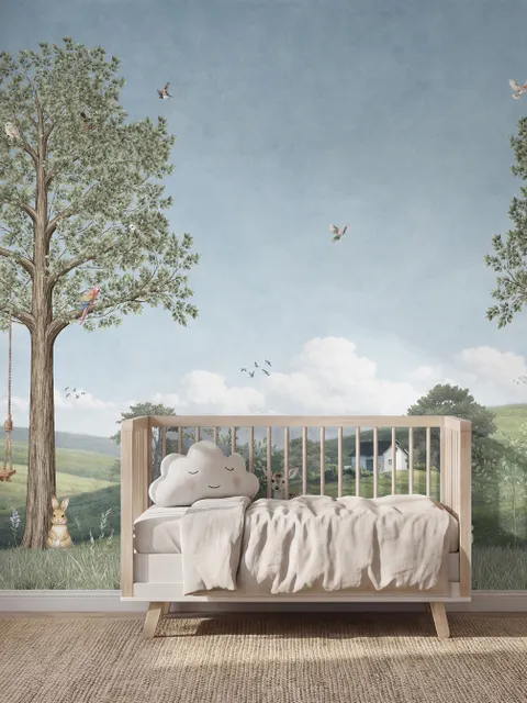 Kids Forest Animals Landscape Wallpaper Mural