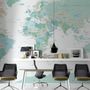 Green Political World Map Wallpaper Mural