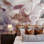 Elegant 3D Floral Pearl Wallpaper Mural