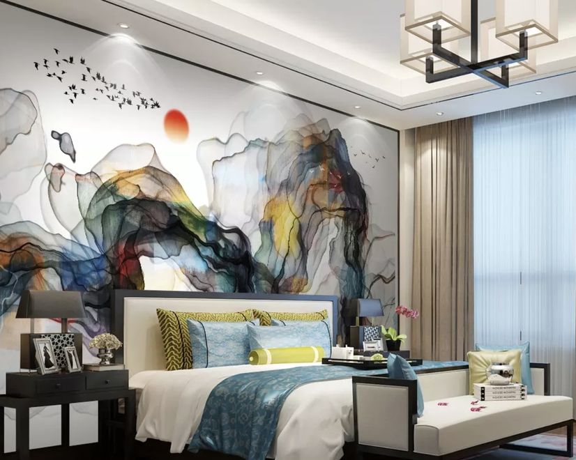 Watercolor Colorful Abstract Smoke Wallpaper Mural