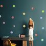 Kids Watercolor Colorful Polka Dots Wall Decal Sticker