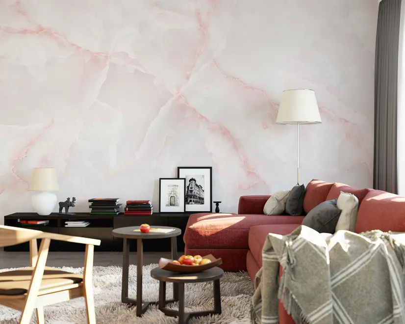 Abstract Pink Marble Stone Art Wallpaper Mural