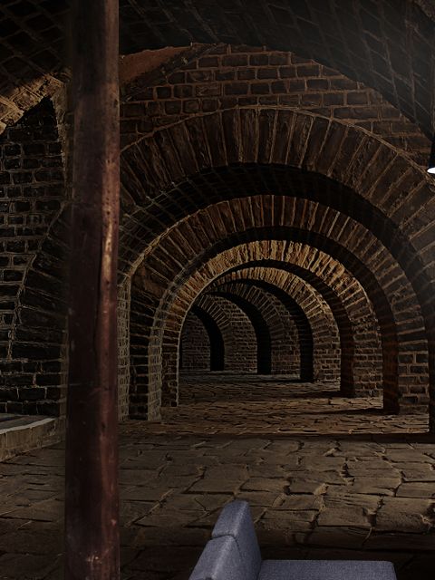 Papier peint panoramique du tunnel sombre en 3D