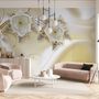 Papier peint panoramique floral bijoux avec tissu soieb