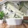 Papier peint panoramique de feuilles fraîches tropicales