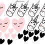 Pink Unicorn and Little Hearts Wall Decal Sticker