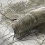 Tree wallpaper forest mural with olive coastal woodland, bare branches, shoreline path and small sailboats