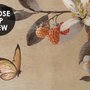 Papier peint panoramique aquarelle Chinoiserie arbres fruitiers