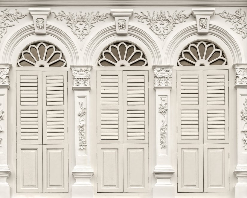 Faux Window Shutter Wallpaper Mural