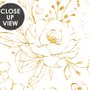 Papier peint panoramique fleuri doré Pivoine Dessin floral Fleur brillante Papier peint panoramique