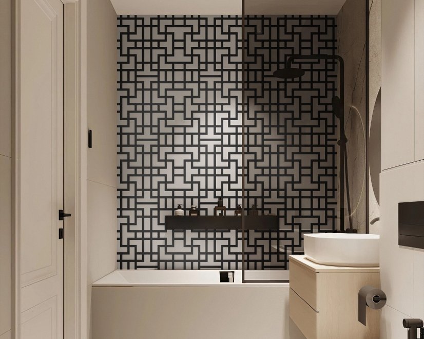 Modern Geometric Maze Wallpaper - STYLE 2