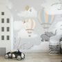 Kids Hot Air Balloons with Elephant Wallpaper Mural