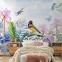Hydrangea and Peony with Parrot Wallpaper Mural