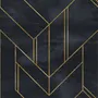 Art Deco with Gold Faux Lines Geometric Art Deco Wallpaper Mural