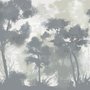 Monochrome Forest Silhouette Landscape Wallpaper Mural