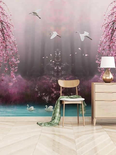 Pink Sakura Cherry Blossom Wallpaper Mural