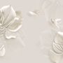3D Embossed Look Magnolia Floral Art Wallpaper Mural