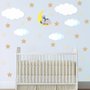 White Cloud and Stars Wall Decal Sticker