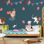 Stickers muraux ours et éléphants de cirque dessin animé pour enfants