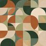 Retro Abstract Geometric Shapes Wallpaper Mural