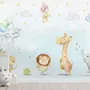 Kids Nursery Safari Animals Playing Wallpaper Mural