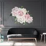 Blue Pink Peony Floral Bouqet Wall Decal Sticker