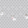 Papier peint panoramique motif écailles grises cerf blanc enfants