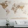 Brown Political Map Wallpaper Mural