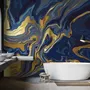 Liquid Abstract Marble Art Blue Gradient Wallpaper Mural