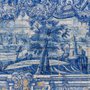 Blaue Chinoiserie mit Pinsel-Tile-Muster Fototapete