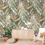 Soft Banana Leaf Pattern Wallpaper Mural