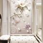 3D Look Florals with Pearls Lux Flowers Wallpaper Mural