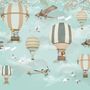 Papier peint montgolfière avec animaux