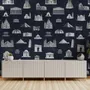 Vintage World Architecture Sketch Wallpaper Mural