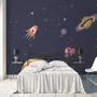 Watercolor Cartoon Space with Planets Wallpaper Mural