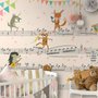 Cartoon Animals on Music Notes Wallpaper Mural