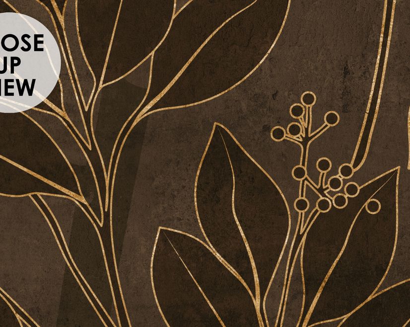 Dark Navy Peony Floral Drawing Art Wallpaper Mural