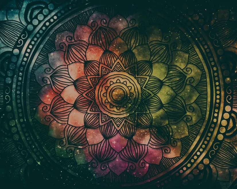 Dark Shining Mandala Wallpaper Mural