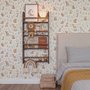 Woodland nursery wallpaper pattern with watercolour fawns, fox cubs, rabbits, teddy bears, birds and ducklings on cream