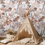 Watercolor Cute Kids Forest Animals in Forest Wallpaper Mural