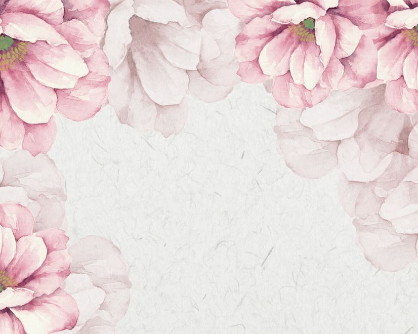 Pastel Pink Flower Wallpaper Mural