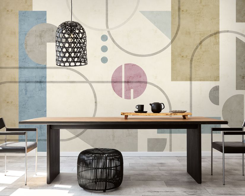 Soft Geometric Shape Art Wallpaper Mural
